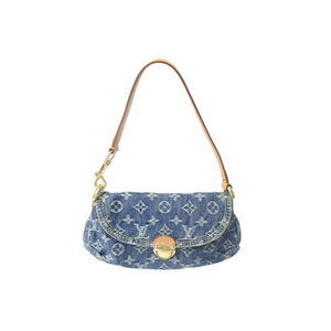 Louis Vuitton Pleaty handbag Monogram denim leather blue